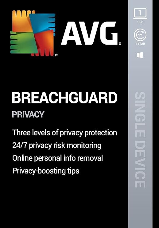 AVG BreachGuard 2021 | Online Privacy and Security | 1 PC, 1 Year [Download]