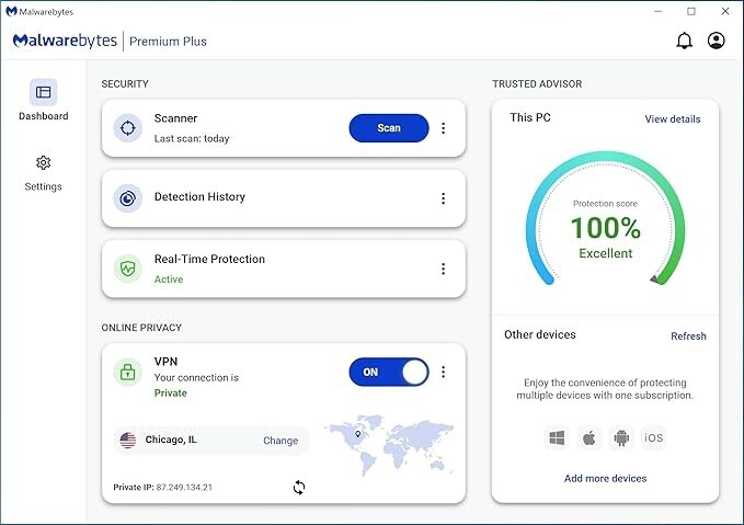 Malwarebytes Premium | 1 Year, 10 Device | Windows, Mac OS, Android, Apple iOS, Chrome [Online Code]
