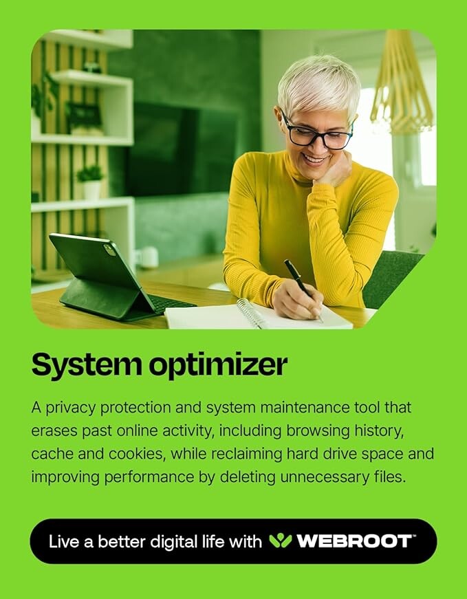 Webroot Internet Security Complete | Antivirus Software 2025 | 5 Device | 1 Year Download for PC/Mac/Chromebook/Android/IOS + Password Manager, Performance Optimizer and Cloud Backup
