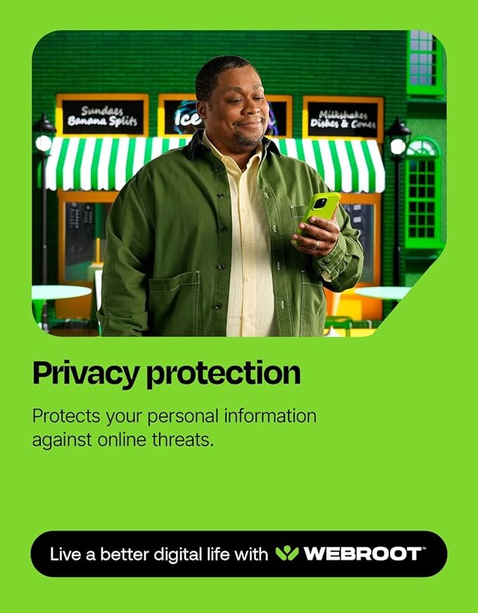 Webroot Internet Security Plus | Antivirus Software 2025 | 3 Device | 1 Year Download for PC/Mac/Chromebook/Android/IOS + Password Manager