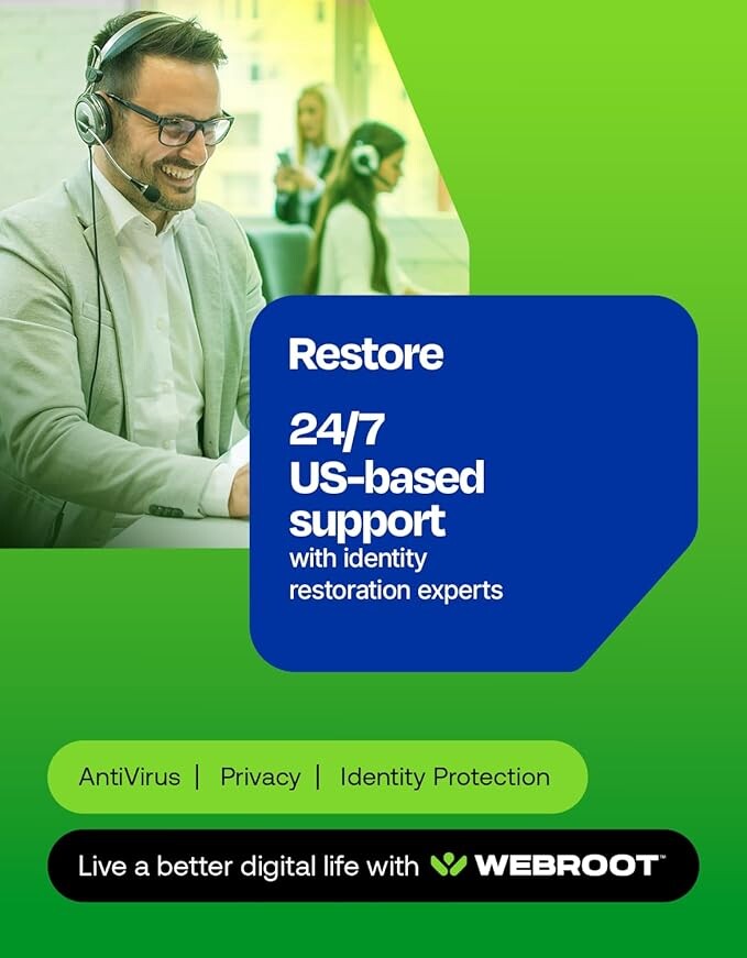 Webroot Premium 2025 with Allstate Identity Protection | 5 Device, 1 Year | Antivirus and Internet Security Software, Advanced Dark Web Monitoring, Password Manager | NEW [Online Code]