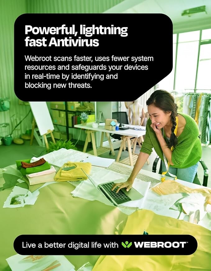 Webroot Internet Security Plus | Antivirus Software 2025 | 3 Device | 2 Year Download for PC/Mac/Chromebook/Android/IOS + Password Manager